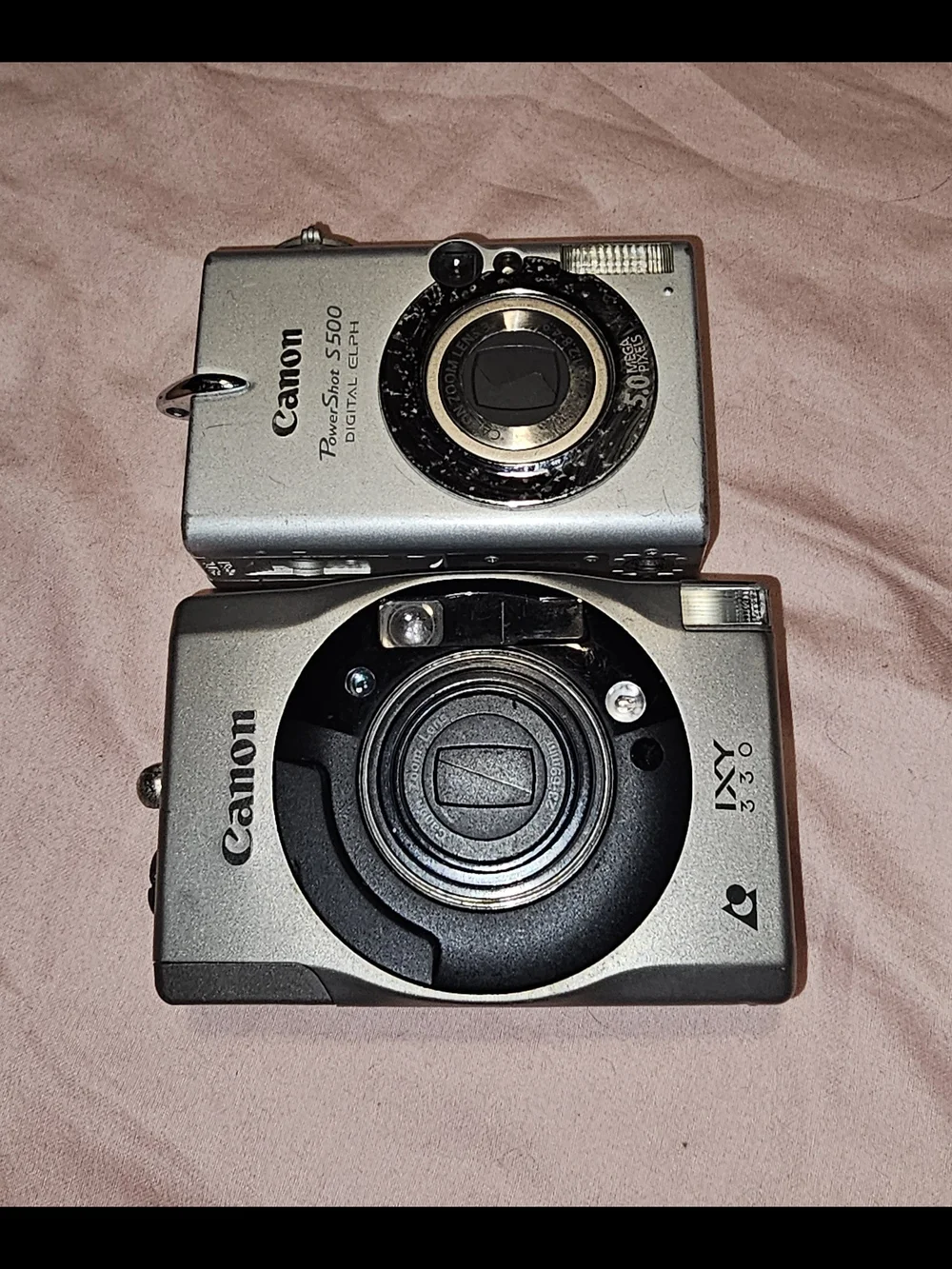 Canon Silver Compact Digital Camera - IXY 330 & PowerShot S500 Bundle Untested